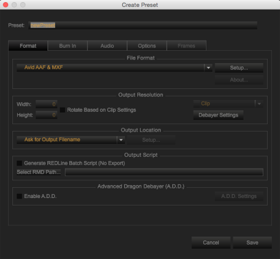 Create Preset
